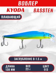 Воблер Condor Bassten (Bonanza) размер 130 мм, вес 23.0 гр заглубление 0 - 1.5 m, цвет 513