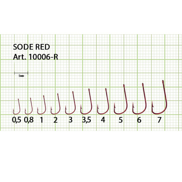 Крючок FISH SEASON Sode-ring №6 Red 8шт 10006-R06F